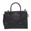 2WAY Handbag Shoulder Bag Leather Navy Women Used