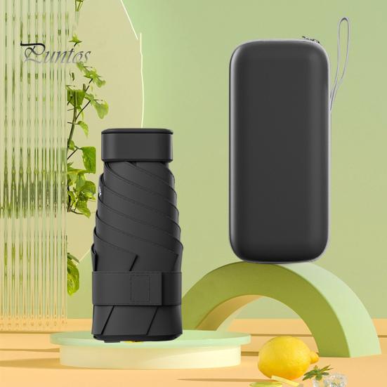 Parapluie Compact De Voyage Kwude – Léger 283g, Protection UV 99%, Coupe-vent – Ouverture 88,9 Cm, 6 Baleines Fibre De Verre – Noir Graphite