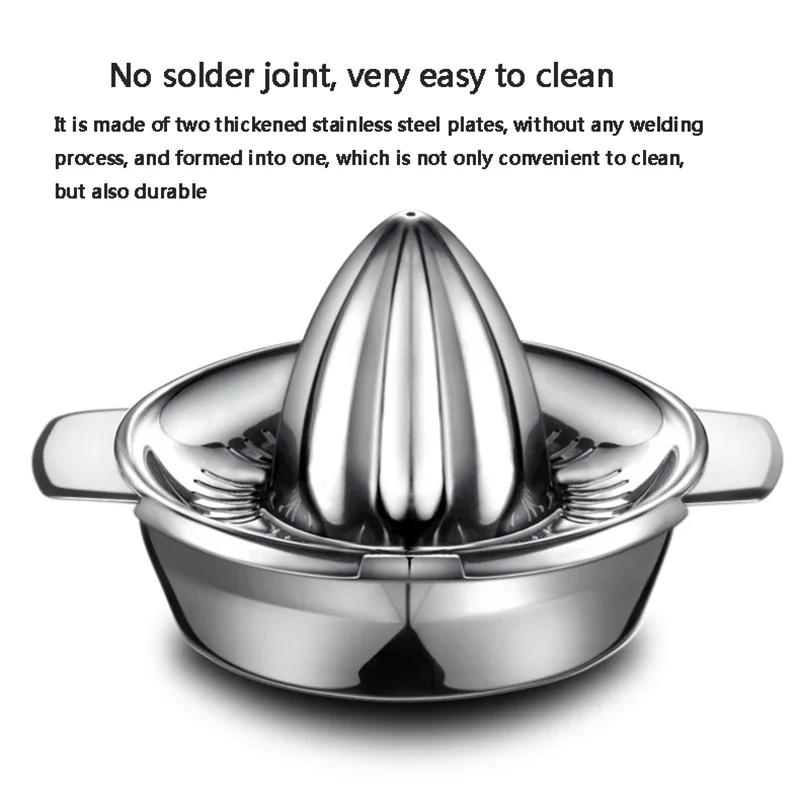 100% Hand Pressed Manual Fruit Juicer, 304 Stainless Steel Citrus Kitchen Accessories Tools, Portable Lemon Orange Juice Maker
