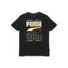 Gold Foil Logo Print Short Sleeve T-Shirt Men Tops Black 586589-01
