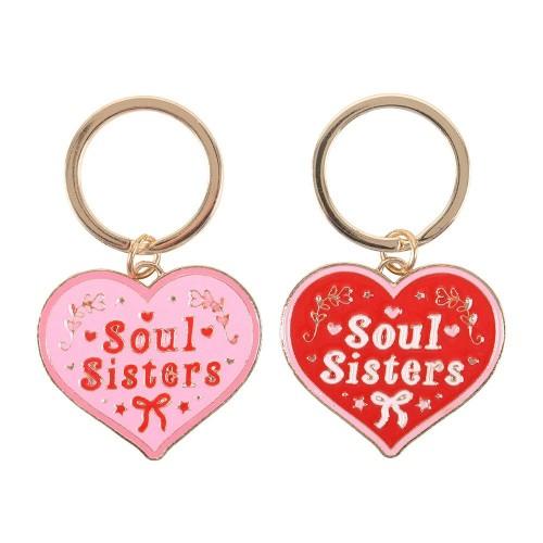 Something Different Soul Sisters Heart Keyring (Pack of 2)