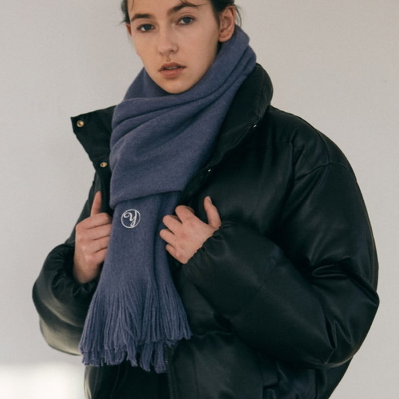 YAN13 ESSENTIAL TASSEL MUFFLER_BLUE