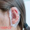 100 pièces Housse d'oreille imperméable Housse d'oreille de douche Protège-oreilles transparents Pour la douche, la coloration des cheveux, le salon