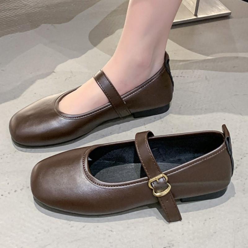 Fashion Shoes Woman 2025 Soft Sole Female Footwear All-Match Retro Comfortable Moccasin Dress Summer Flat Mary Janes Retro Daily Wear