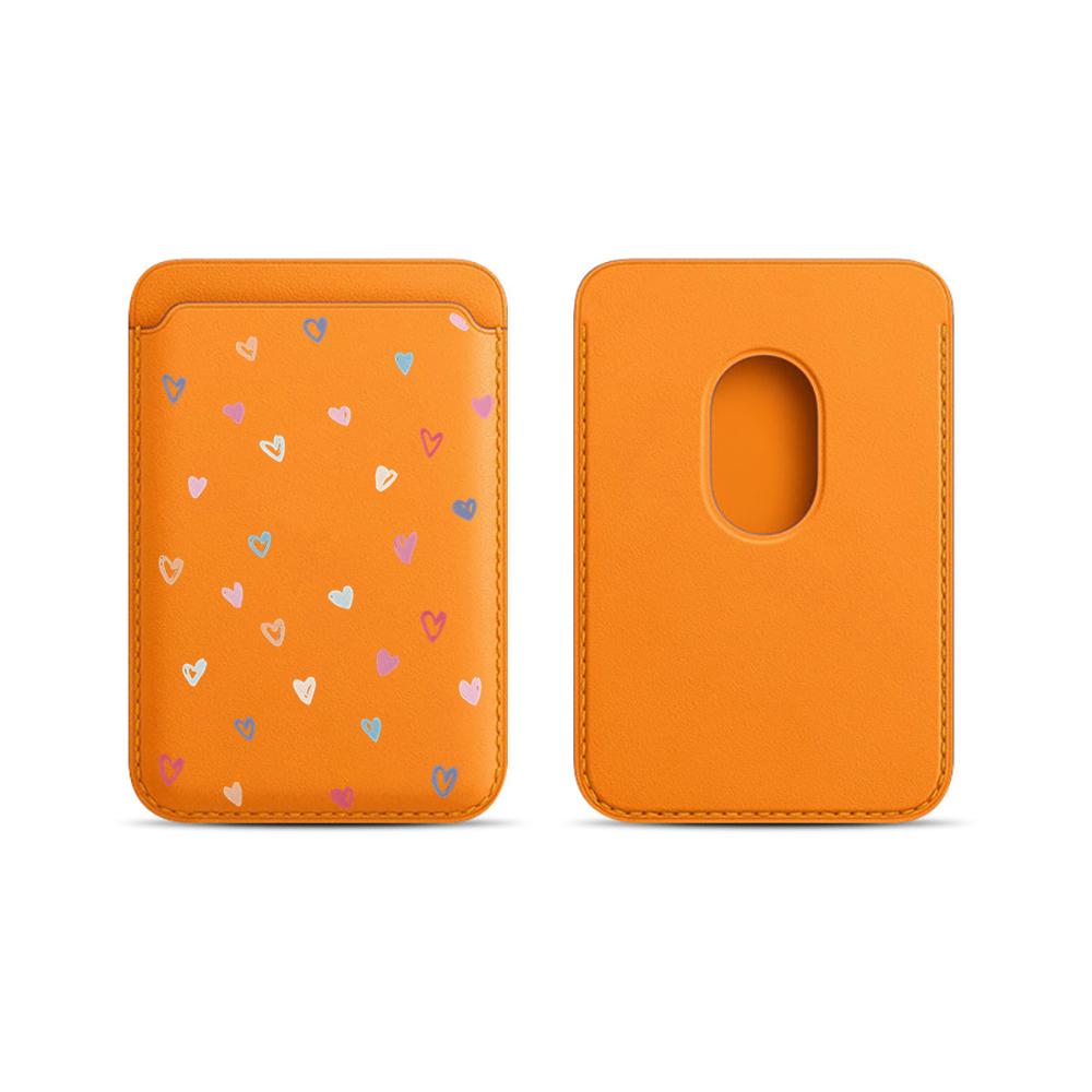 

Heart Love Card Wallet Cover Phone Leather Card Holder For Magnetic Case Suitable For all iPhone For Magsafe Card Phone Back Bag