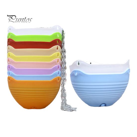 

Подвесной цветочный горшок-кашпо с дренажным отверстием, цветочная корзина с металлическими подвесными цепями для домашнего сада, крыльца, балкона, декора L 1pc