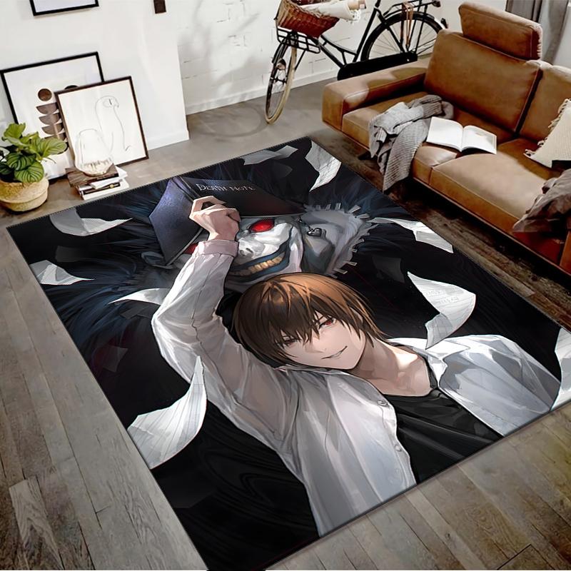D-Death Note2Printed Area Rug Carpet for Bedroom Living Room Home Decor Rugs Mat Non Slip Mat Rug for Bedside