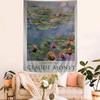 VIKAMA Artistic Style Monet Water Lilies Tapestry Bedroom Atmosphere Enhancer Living Room Wall Decor Tapestry Room Decoration