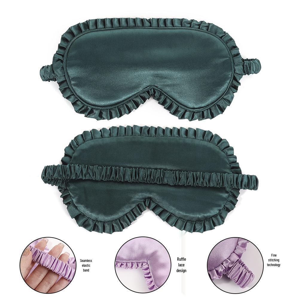 

Кружевная маска для сна из искусственного шелка «Лист лотоса» с затемнением - Дышащая, защита для сна без давления с эластичной лентой. 20x10