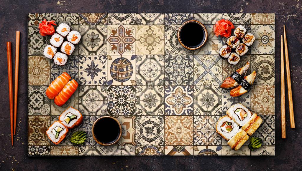GLASS PROTECTIVE PLATE FOR STOVE 90X52 MOSAIC