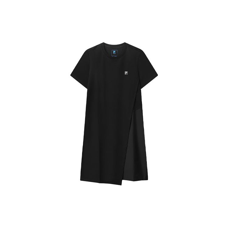 

FILA Color Block Round Neck Short Sleeve Dress Women dresses Black F11W112313FBK S
