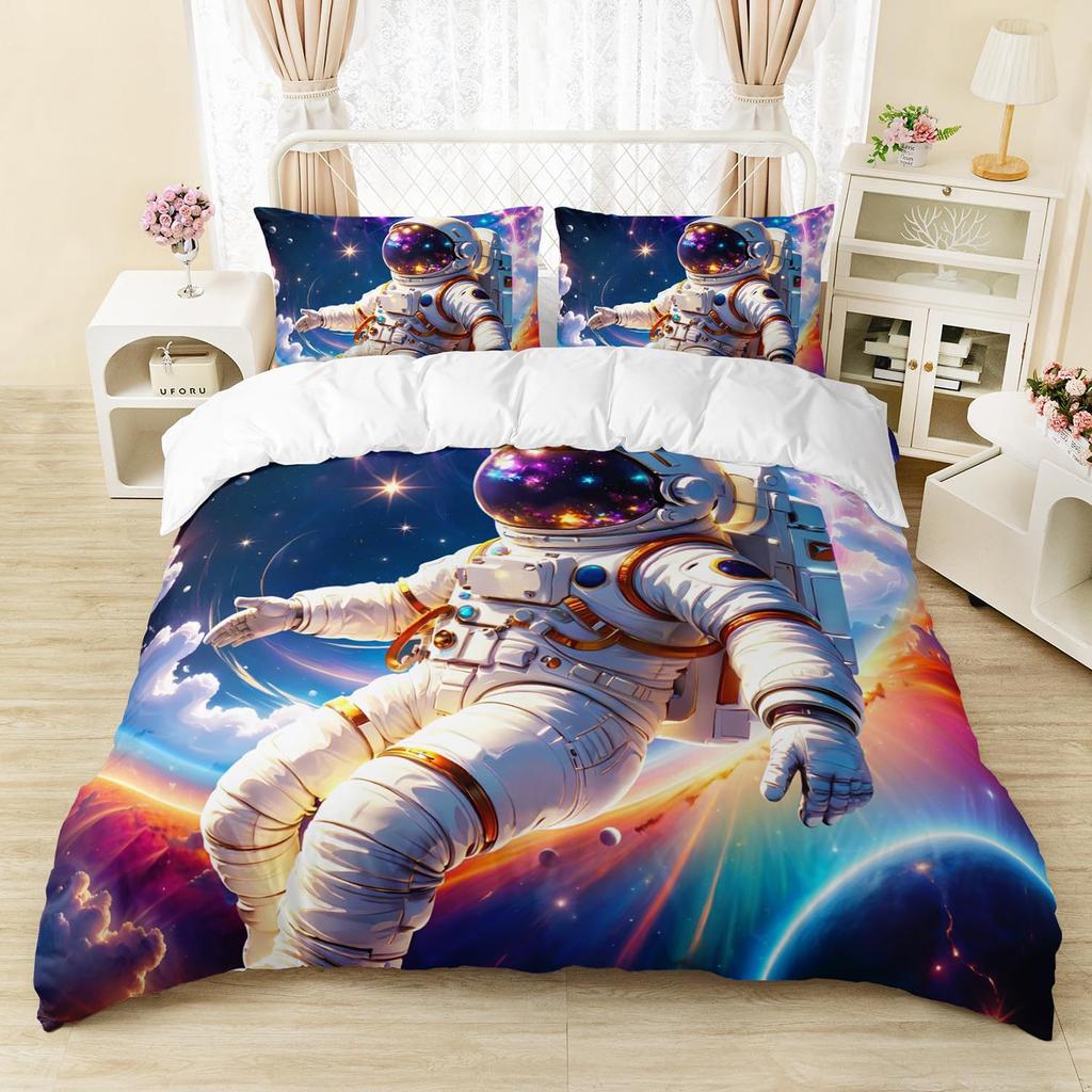 Cartoon Space Down Comforter Set Bedding Set Duvet Cover 3-piece Set