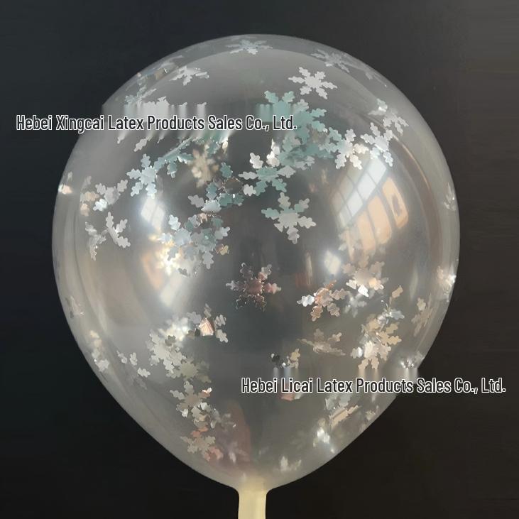 12" Transparent Sequin Balloon with Confetti - Colored Balloon for Christmas Party Decor