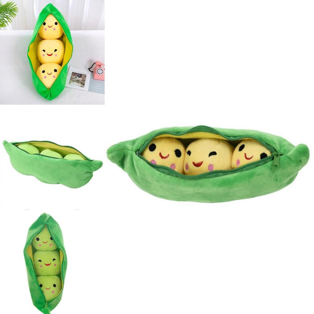 Cute Little Pea Plush Doll Set Soft And Fun Filled Toy Pods For Kids