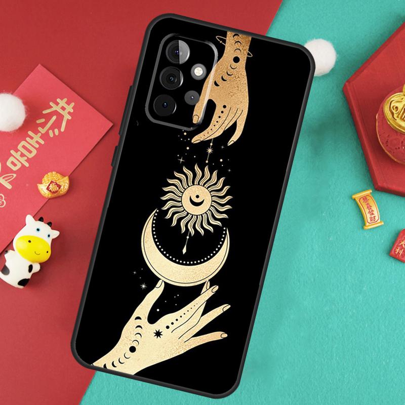 SUN AND MOON Mystic Zodiac Case For Samsung Galaxy A55 A35 A15 A54 A34 A14 A52 A32 A12 A13 A33 A53 A17 A16 A26 A36 A56