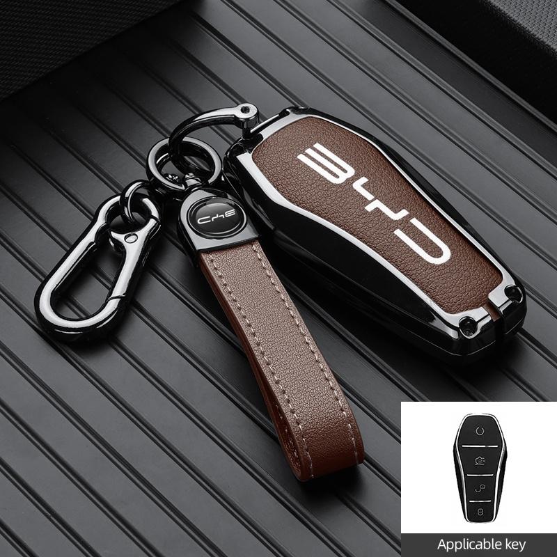 Car Remote Key Case Fob Cover Holder Shell Bag for BYD Song Plus Atto 3 Han EV Tang DM Qin Seal Dolphin Keychain AccessoriesP