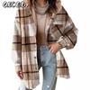 Damen Vintage Casual Herbst Winter Langarm Jacken & Mäntel