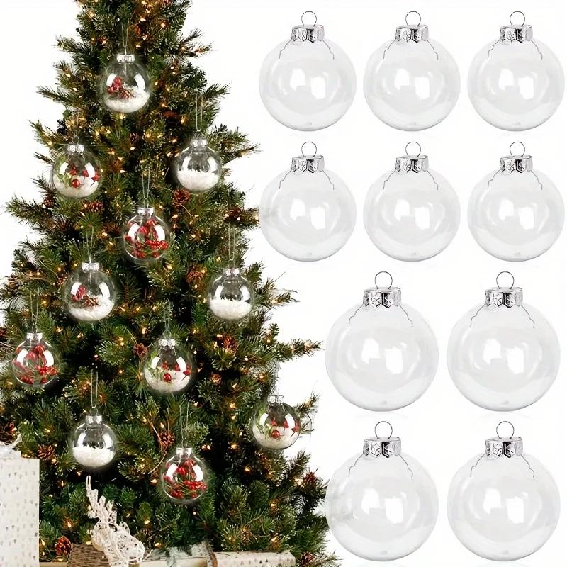 A Top Quality DIY Christmas Ornaments Set - Plastic Light Bulb & Candy Bottle Shapes Hanging Decorations for Tree Party