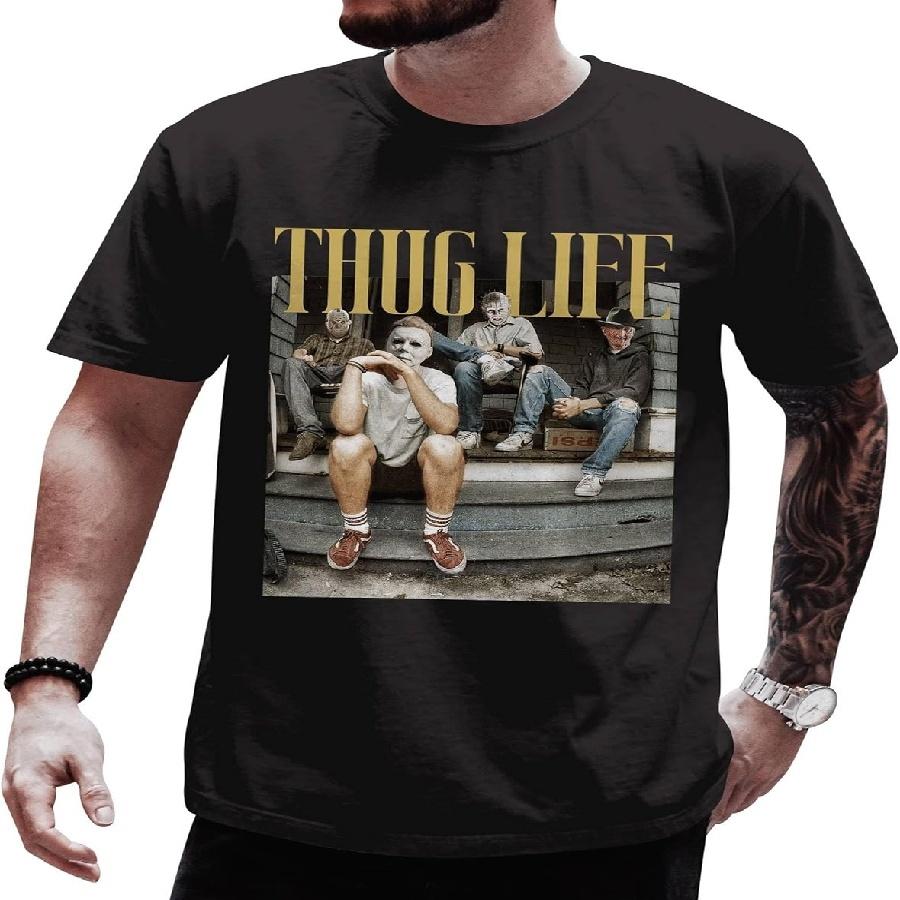 

Butcher Shop Shirt - Camp Counselor Shirt - Scary Tshirts - Horror Characters Shirt - Halloween Movie T Shirt XXXXXL чорний