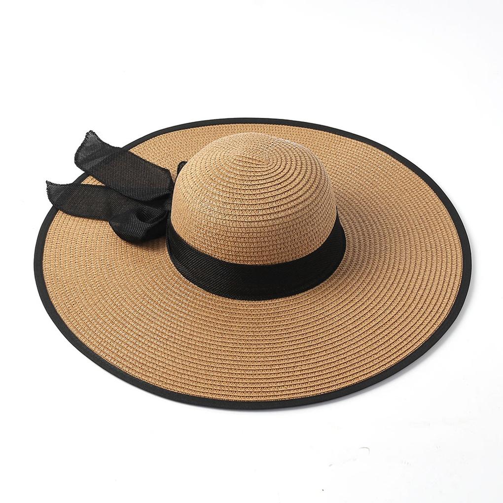 Ribbon Beach Hat Wanggol Beach Wide Brim Floppy Hat