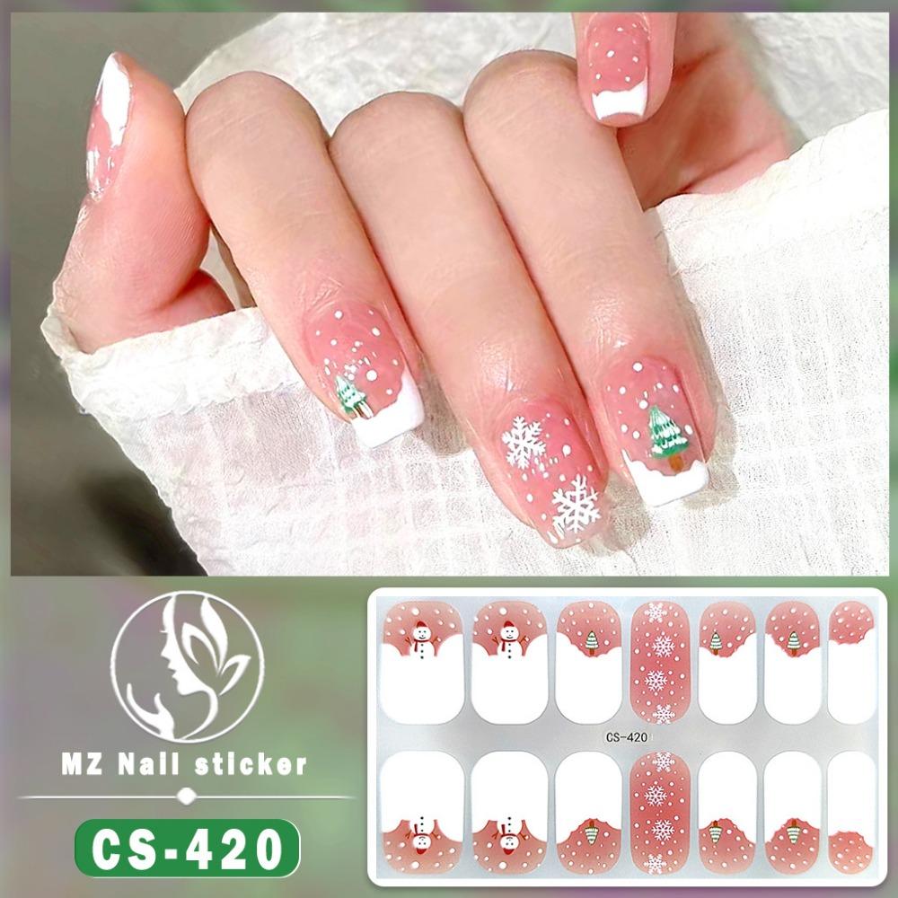 Christmas Waterproof No-bake Gel Nail Polish Film Full Sticker European and American Style Nail Film Sticker Nail Film Sticker