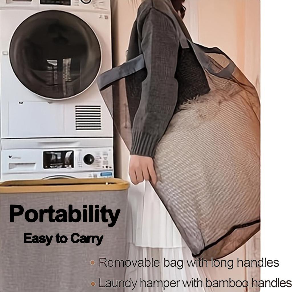 2 Recycling Bin Tote Bags, 100l, Dirty Clothes Basket Laundry Bag, Can Be Used With Bamboo Recycling Bin, Laundry Basket, Nylon