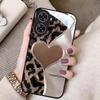 Leopard print love applies to Apple 17Air mobile phone case iphone15 cute 16promax couple 14 glass 13