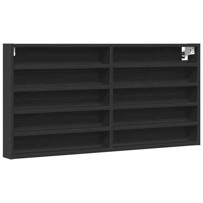 VidaXL Black Display Cabinet 100x8.5x50 Cm Engineered Wood, Wall Cabinet, Wall Storage Cabinet, Cabinet 847948