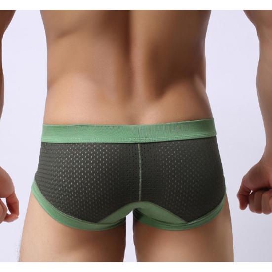 Fashion Men Mesh Breathable Modal Cotton Underwear Shorts Briefs Underpants