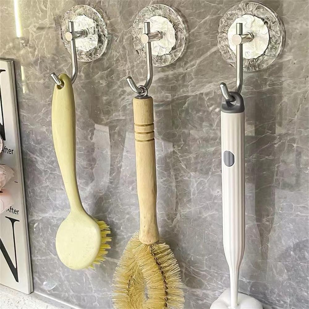 4pcs Hook Adhesive Without Punching, Strong Load-bearing, Transparent, and Traceless. Hook Adhesive Is Applied To the Kitchen, B