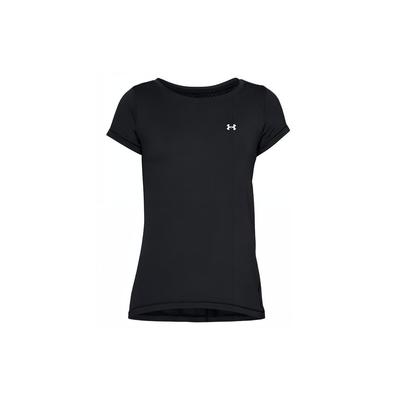 HeatGear Armour Logo Print Crew Neck T-Shirt Women Tops Black 1328964-001