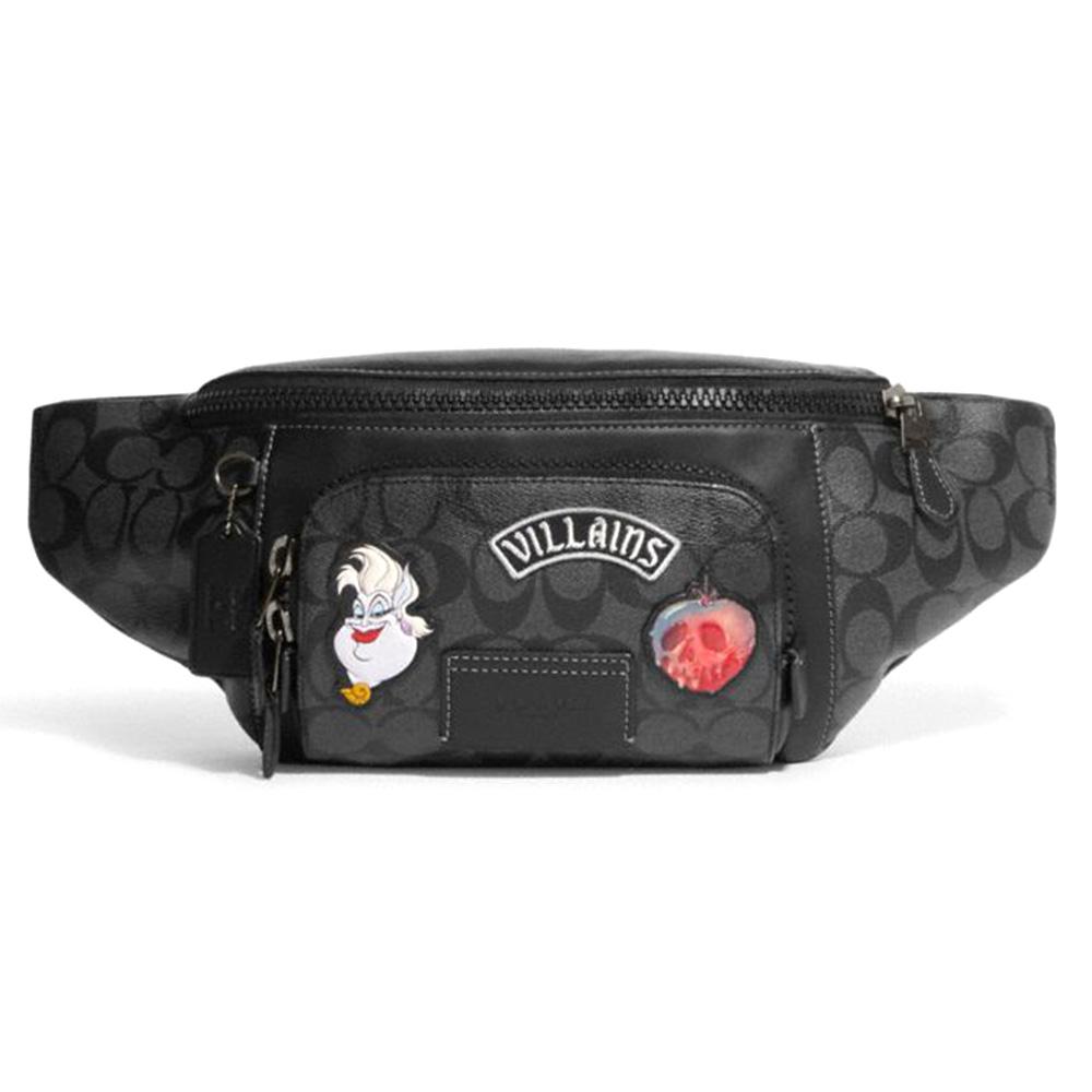New COACH Cow Leather Fanny Pack Women's Black CC038-QBPHT