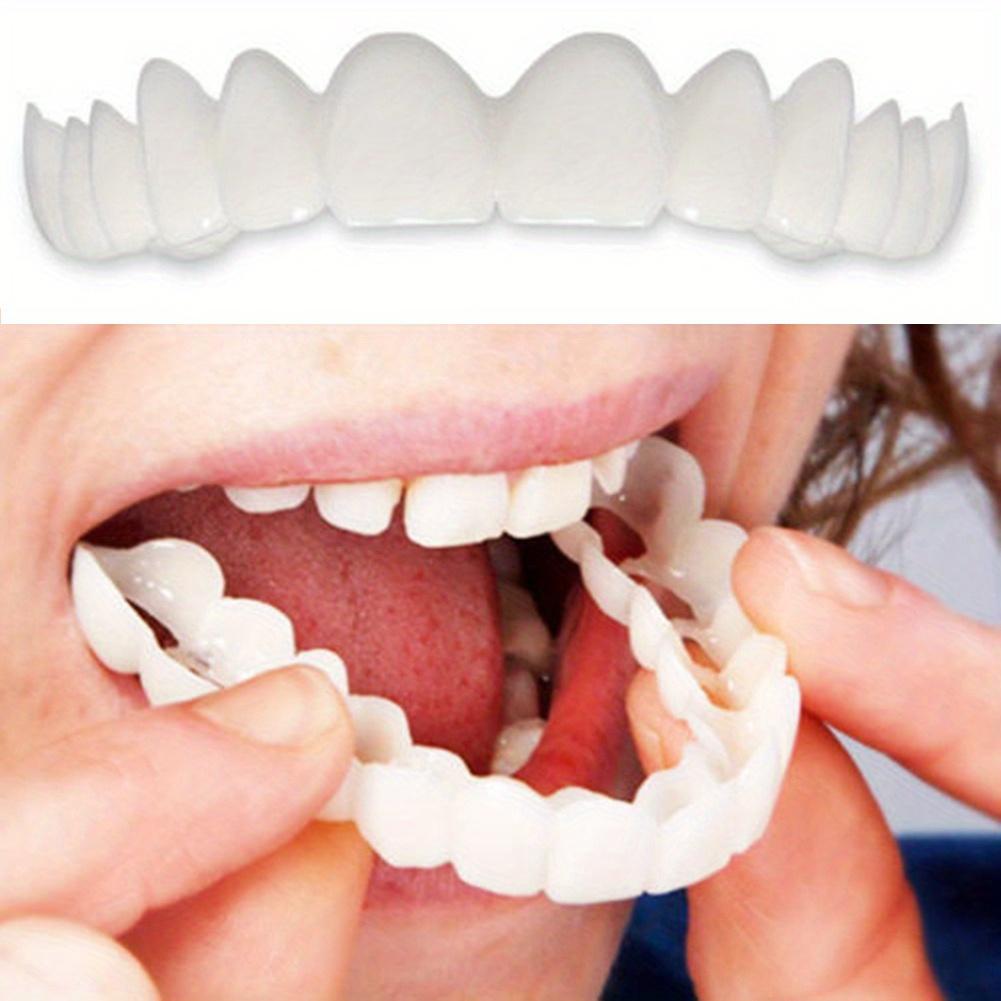 Two Pairs of Replacement Denture Accessories, White Denture Veneer To Fill Interdental Holes, Suitable for Men and Women