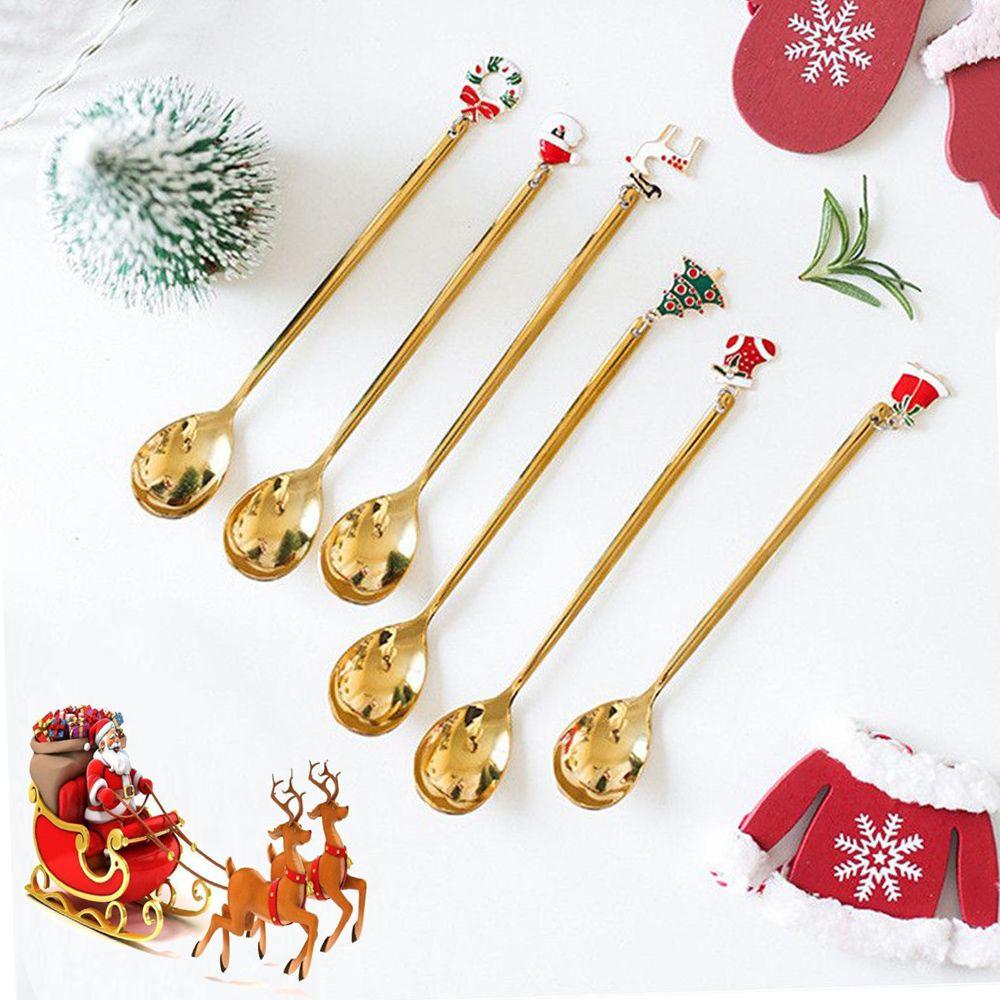 Elk Pendant Christmas Spoon Set Creative Tableware Dessert Spoon Creative Coffee Spoon  Christmas