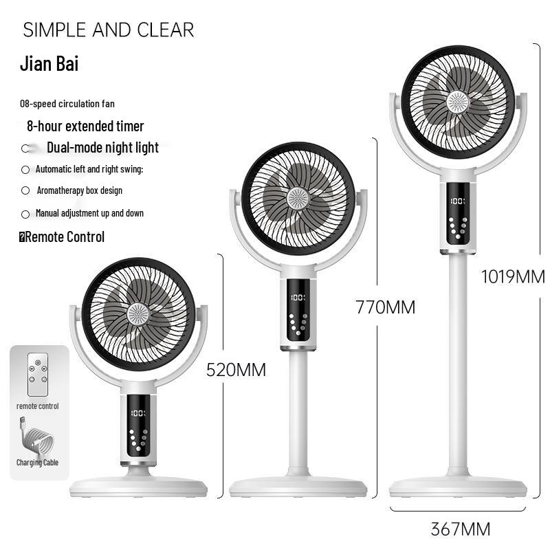 

New Air Circulation Floor Fan: Multi-functional Vertical Desktop Fan with Digital Display for Home and Dormitory Use Consult Customer Service серебряный