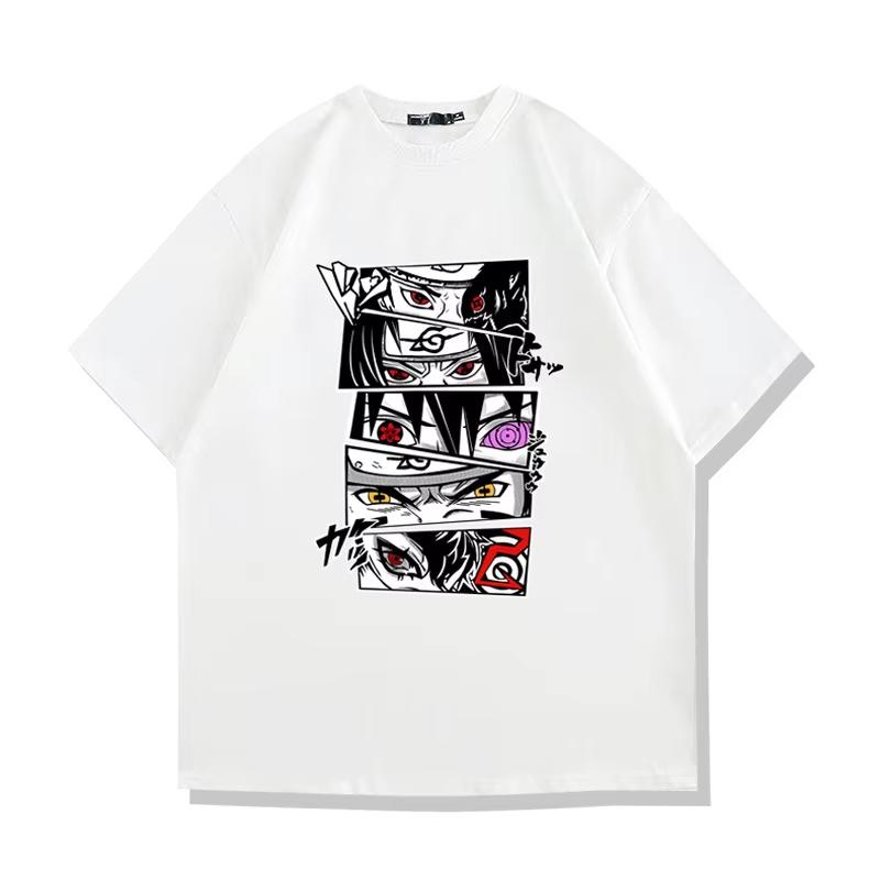 Anime Naruto Peripheral Pure Cotton Printed Tshirt Unisex 2026 Summer Casual Short Sleeved Top Unisex Streetwear Hip Hop