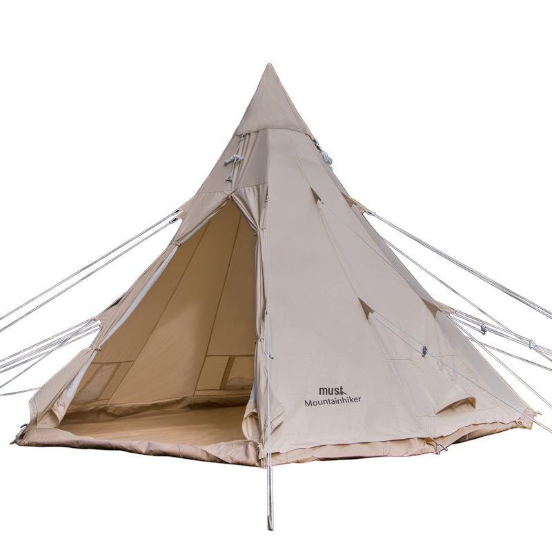 Mountain Guest Waterproof Luxury Camping Pyramid Tent - Polyester Cotton Canvas