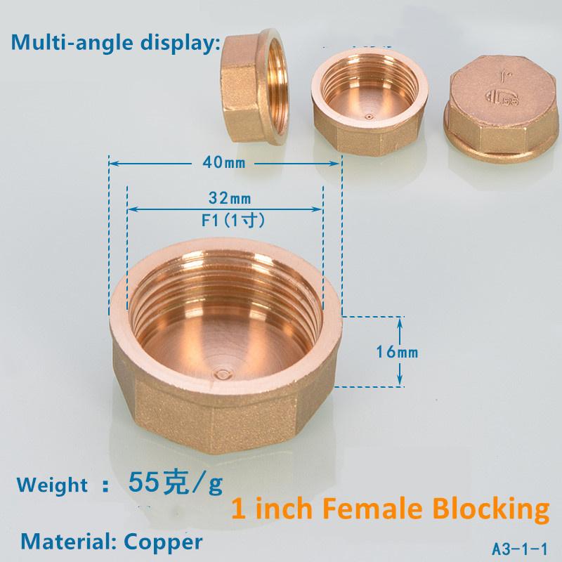 1/2 3/4" 1 Inch Male Female Thread Brass Pipe Hex Head End Cap Plug Fitting Quick Connector Ght  Brass Universal Faucet Adapter