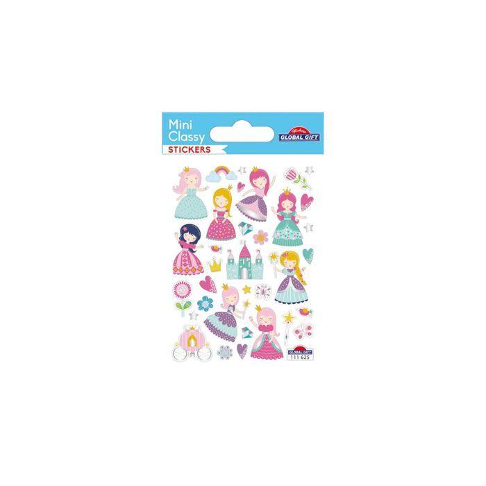 Autocollants - GLOBAL GIFT - Mini Princesses - Dorures - 1,8 cm - Design exclusif