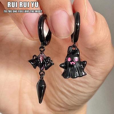 RUI RUI YU Y2k 2000s Esthetische Ghost Stijl Piercing Dangle Oorbellen voor Vrouwen Gothic Zoete Punk Zwart Goud Kleur mode-sieraden