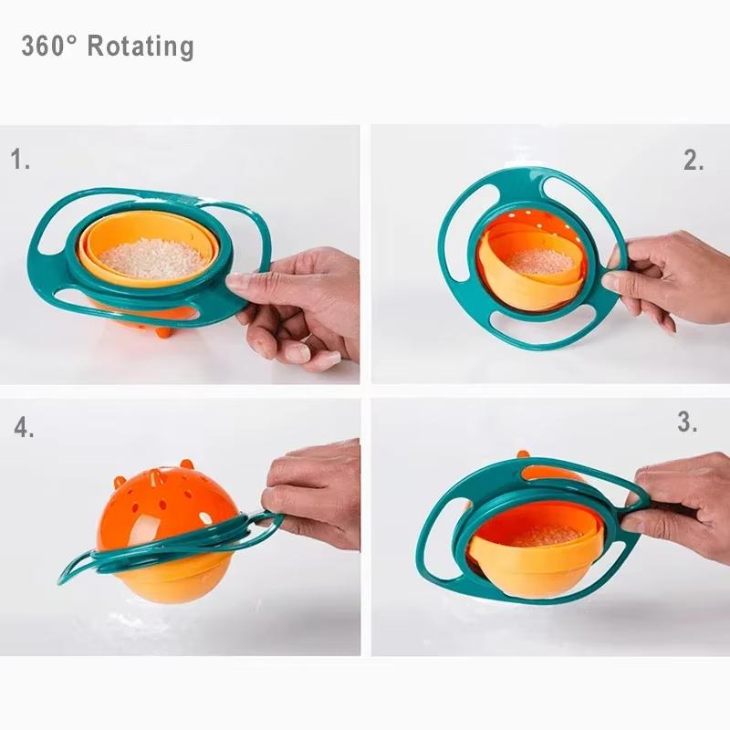 Universal-Gyro-Schüssel für Kinder, Drehwaage, neuartiger Gyro, 360 Grad drehbar, auslaufsicher, Futternäpfe für Babys, Drehwaage-Spielzeug