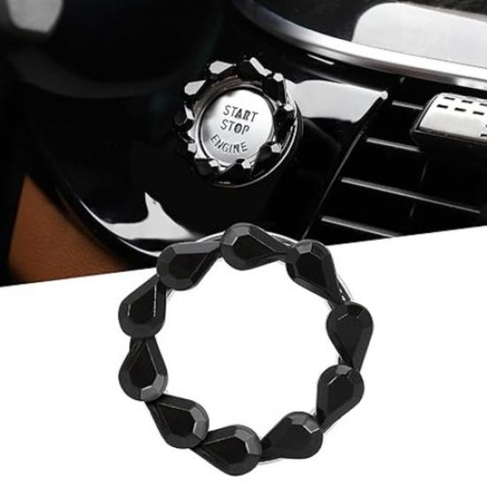 Bling Car Engine Start Button Cover Bling Interior Crystal Push Start Black