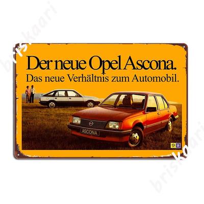 Opel Ascona Poster Metal Plaque Cinema Kitchen Decoration Wall Decor Club Bar Tin Sign Poster