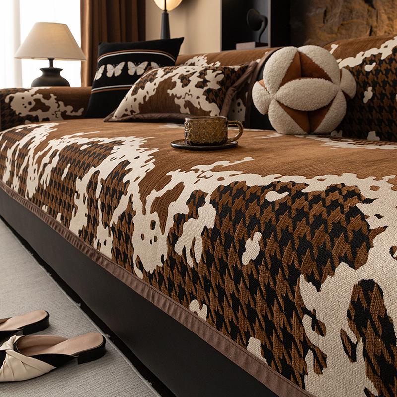 

Sofa Cushion Four Seasons Universal New One-Piece Straight Row Sofa Seat Cushion Light Luxury Sofa Special Cover Non-Slip 70*70cm