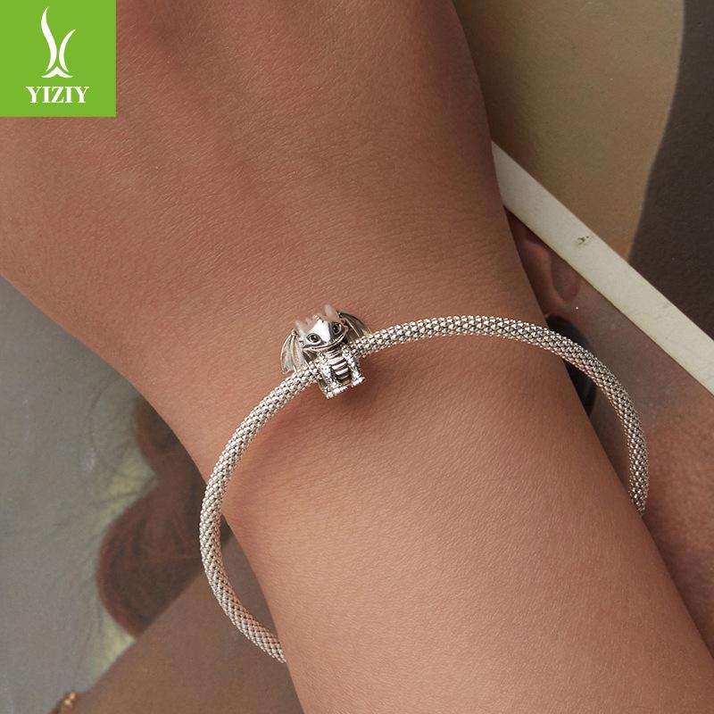 S925 Sterling Silver Exquisite Three-Dimensional Dragon Beads, Fun And Cute Texture Diy Bead Jewelry Accessories