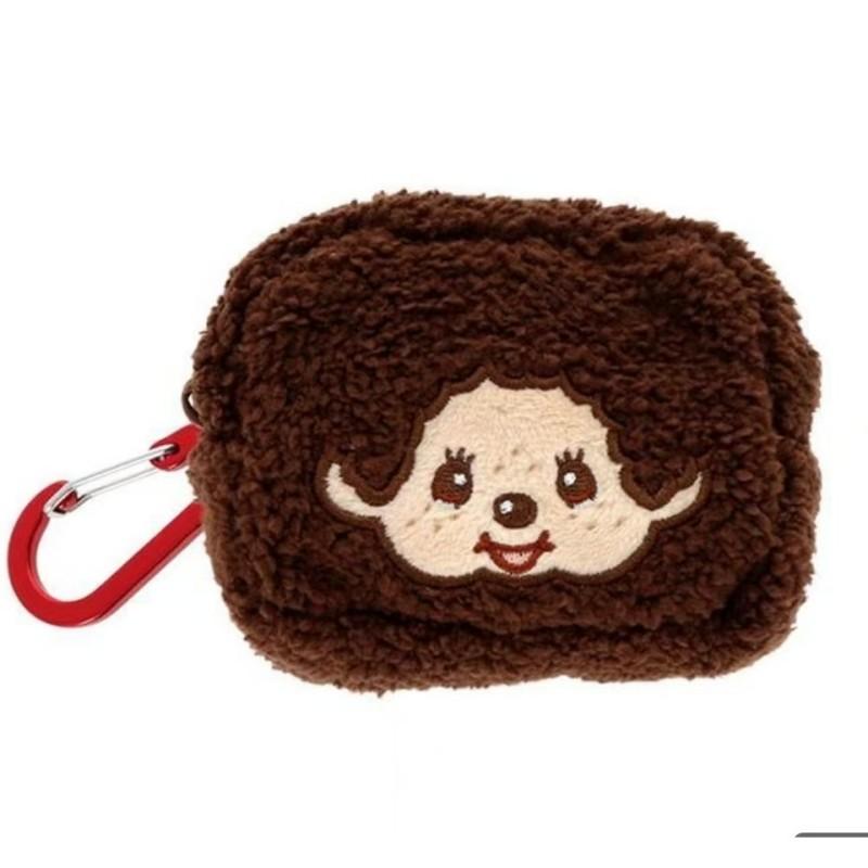 Monchhichi Round Small Hanging Bag With Zipper Cute Wallet Storage Mini Monchhichi Backpack Charm Cute Plush Monchichi Gifts