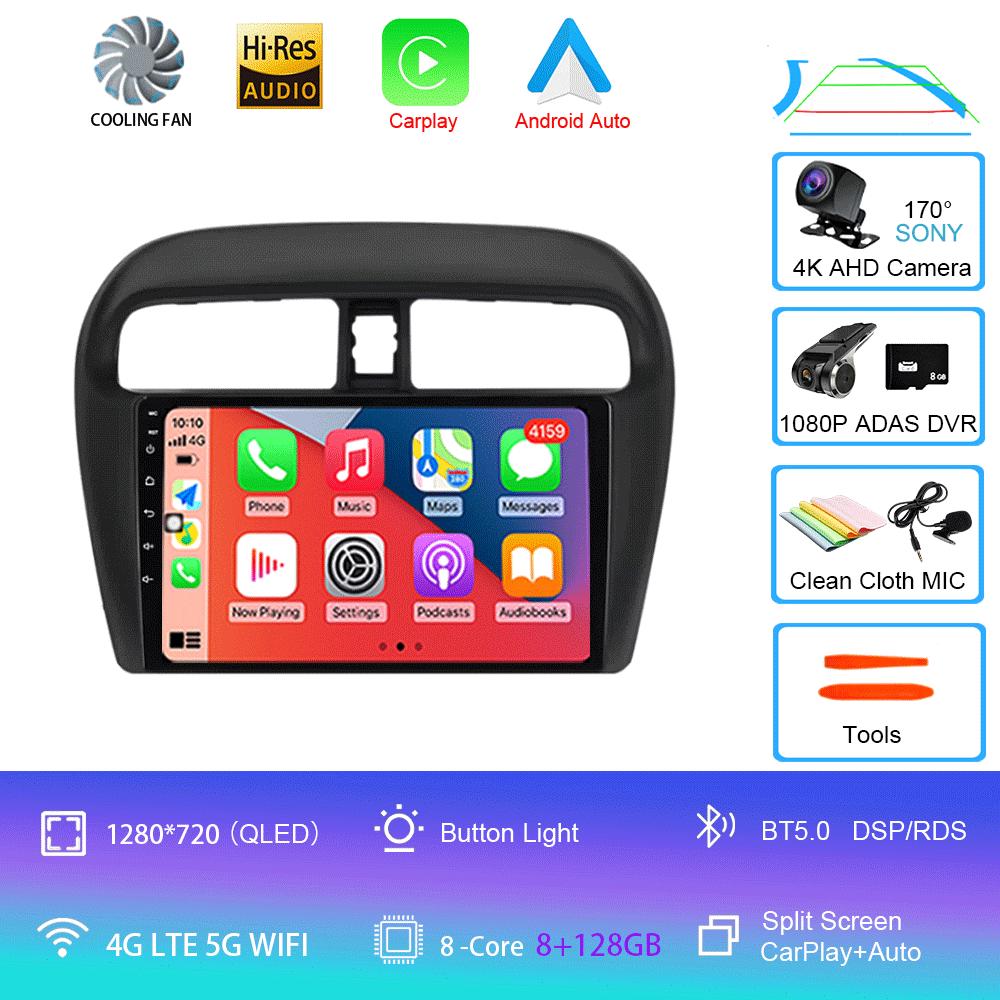 Android14 Car Radio For Mitsubishi Mirage Attrage 2012 - 2018 Multimedia Video Player Stereo GPS Navigation 5G WIFI DSP Carplay