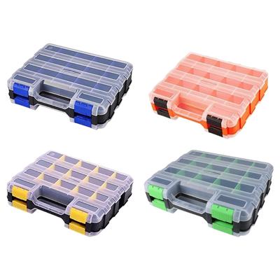 Double Side Tool Organizer,Removable Plastic Dividers, Hardware Box Storage, Excellent for Screws,Nuts,Small Parts