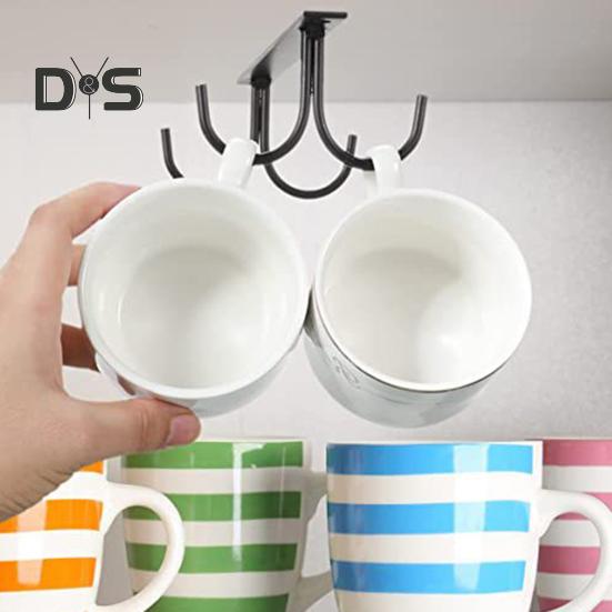 2 Stück Becherhalter, einfache Installation unter dem Schrank, Becherhaken, platzsparende Becher-Aufhängehaken für die Küche zu Hause