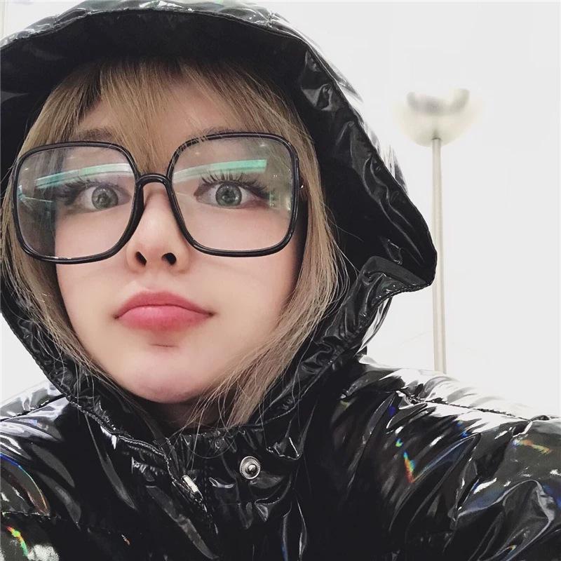 

Женские очки в стиле корейской знаменитости, оверсайз, в черной оправе Clear Frame
